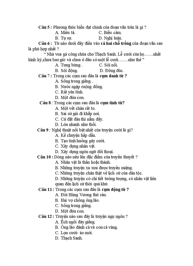 image for page Đề thi Hk I Đáp Án Khối 6