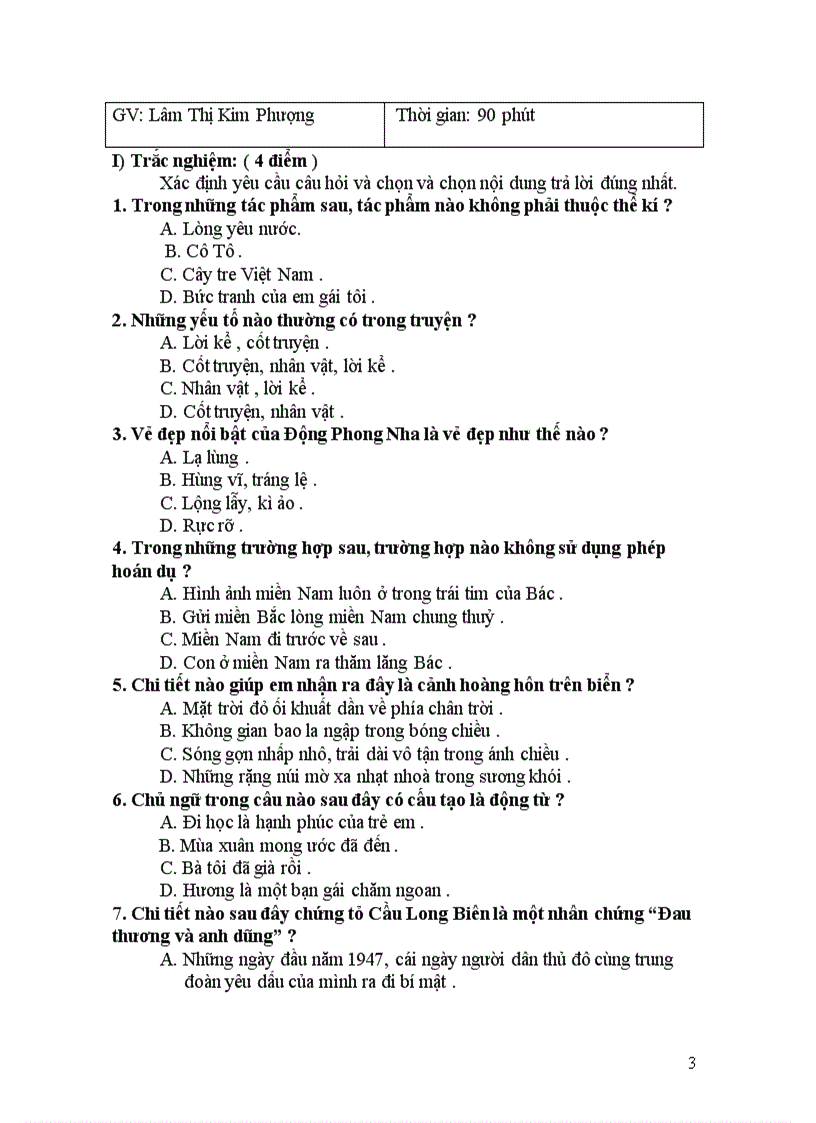 image for page Đề và đáp án kiểm tra văn 6 kỳ 2 số 5