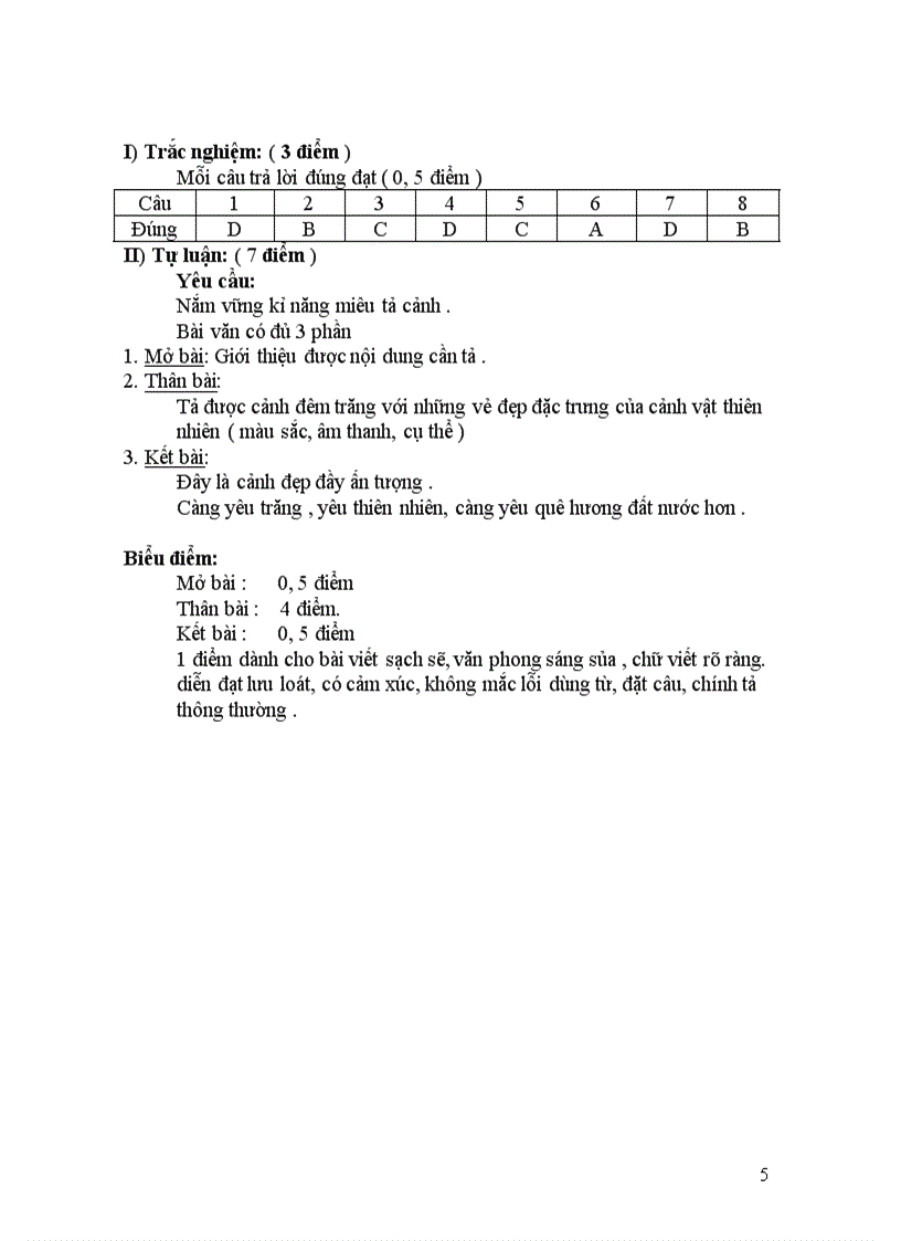 image for page Đề và đáp án kiểm tra văn 6 kỳ 2 số 5