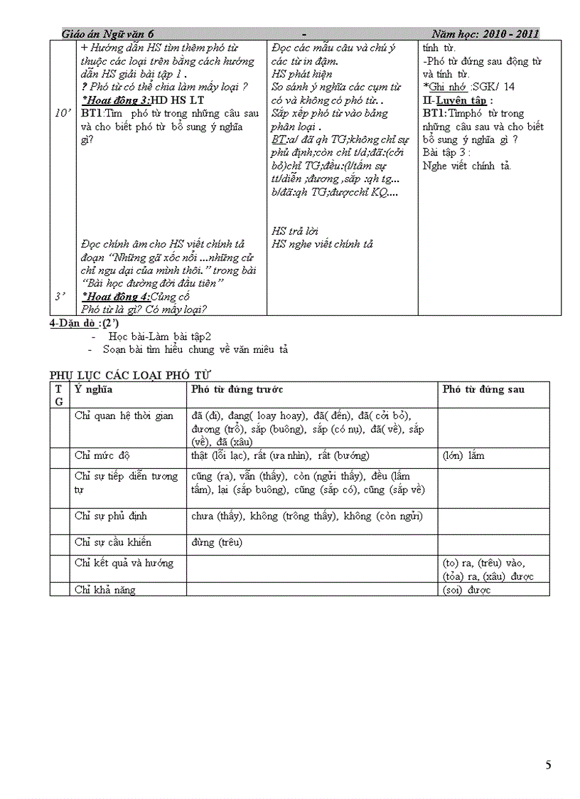 Ga Ngữ Văn 6 Hkii 4 Cột