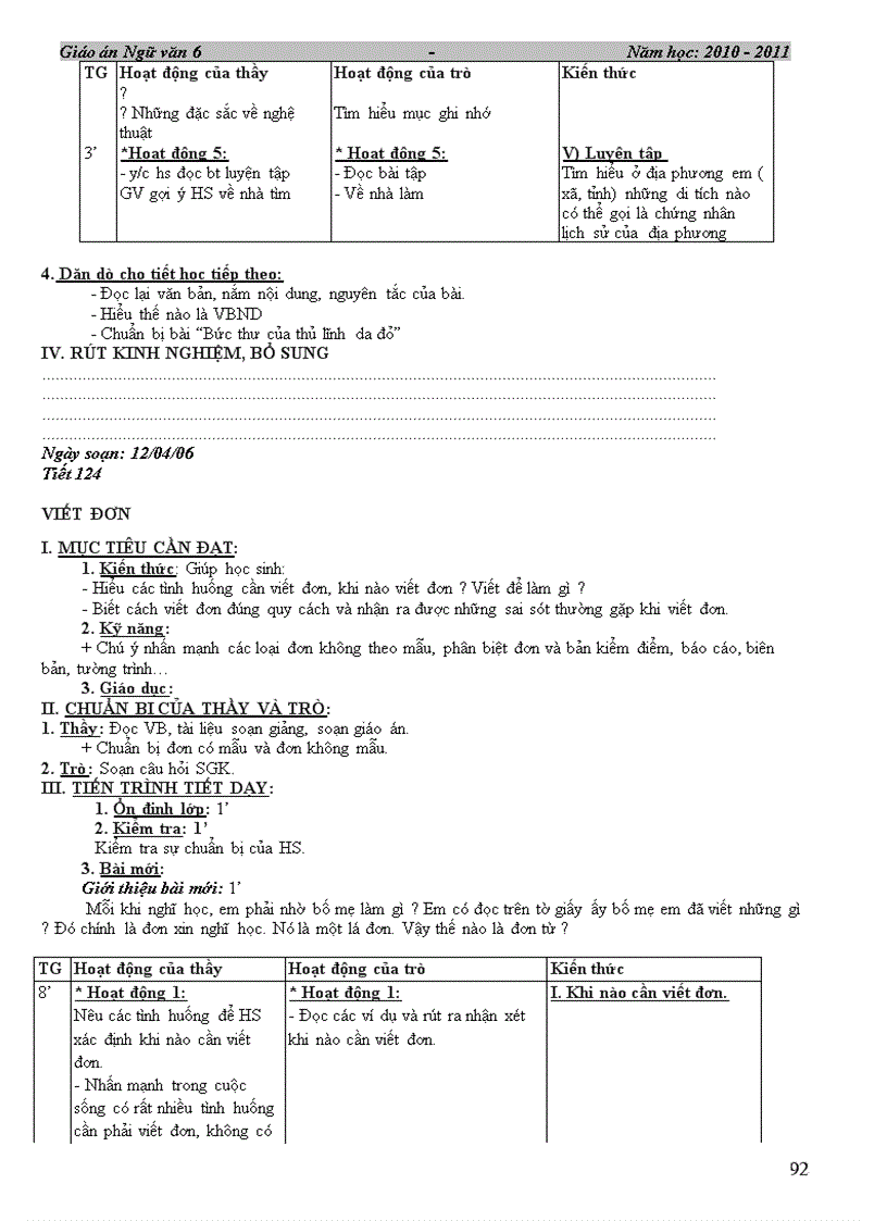 image for page GA Ngữ văn 6 HKII 4 cột