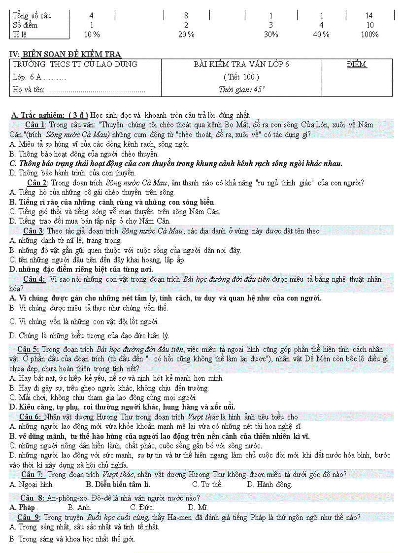 image for page GA T 26 có Ma trận đề KT 1 tiết