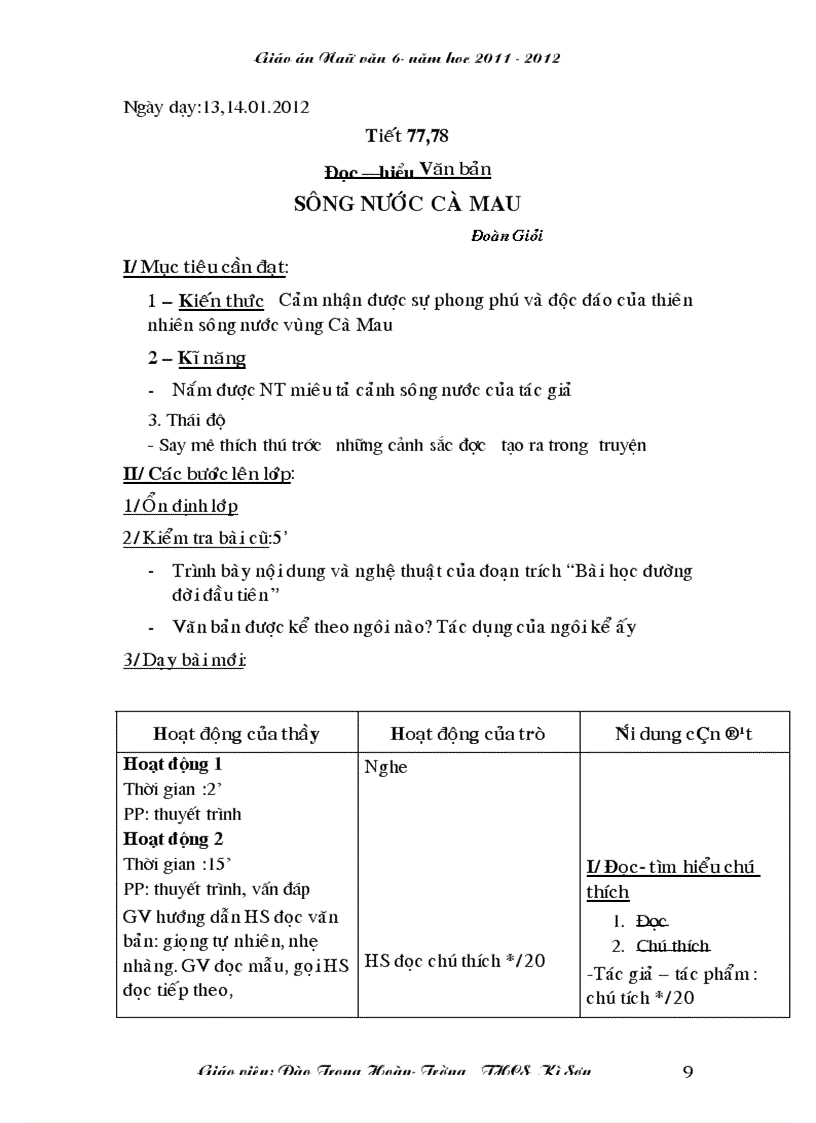 image for page Giao an 3 cot chuan KTKN 2011 2012