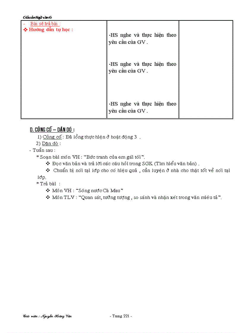 image for page Giáo án 6 tứ tuần 11 đến 22 theo chuẩn