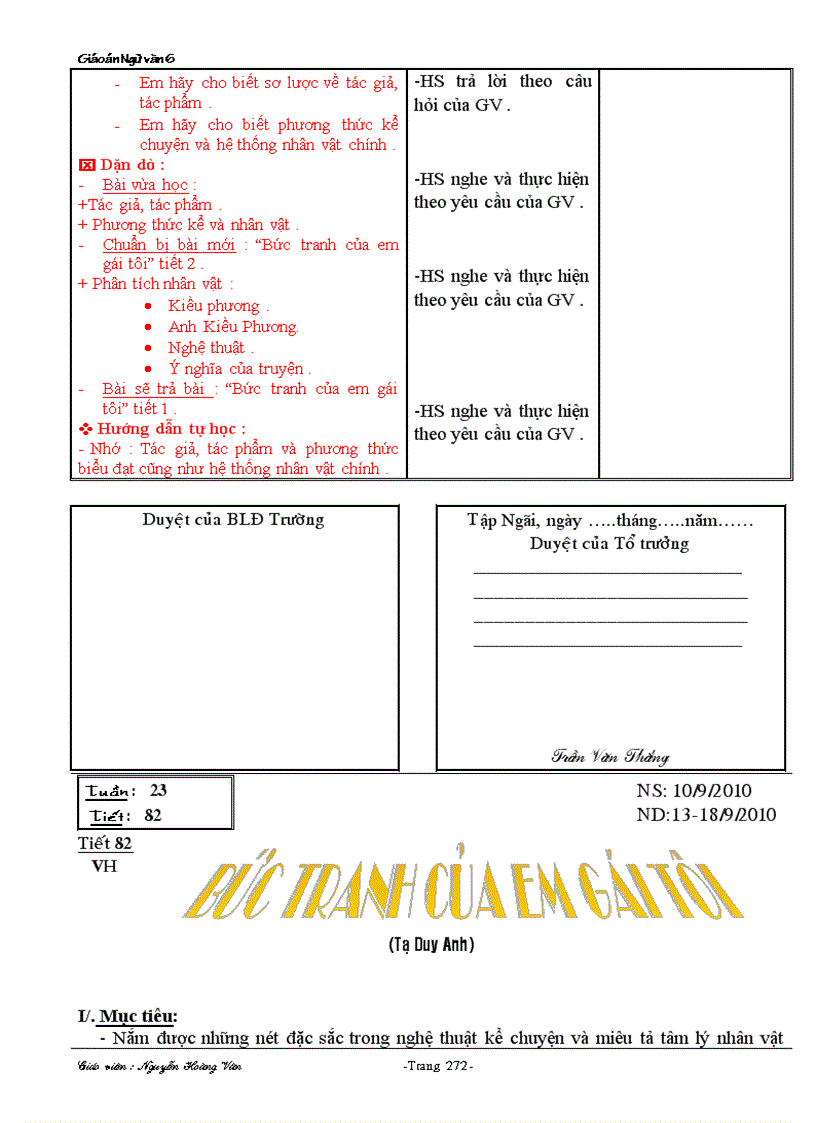 image for page Giáo án 6 tuần 21 37 chuẩn đã soạn đủ