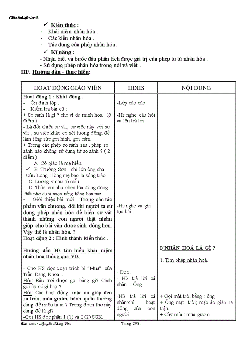 image for page Giáo án 6 tuần 22 37 năm học 2011 2012