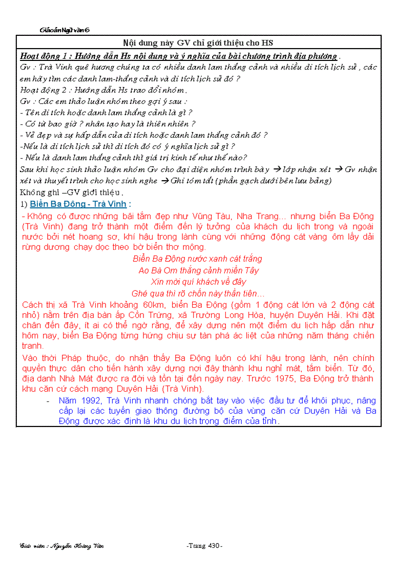 image for page Giáo án 6 tuần 22 37 theo chuẩn