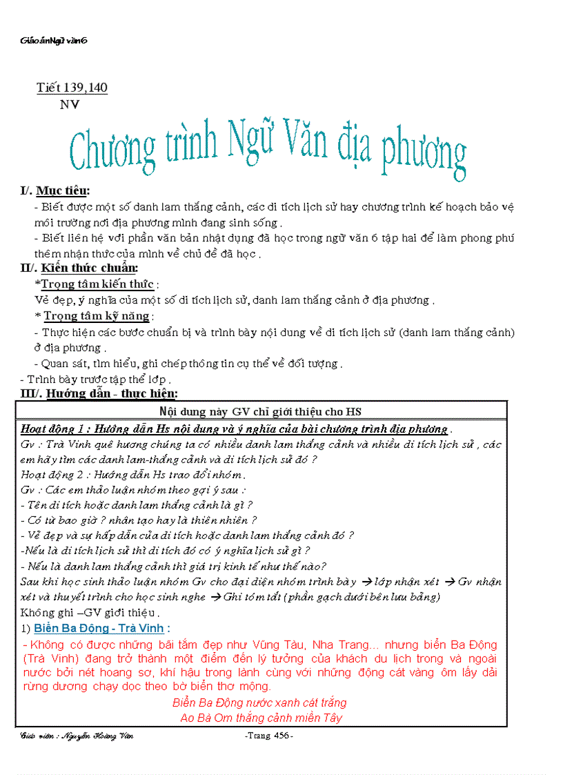 image for page Giáo án 6 tuần từ tuần 22 đến hết