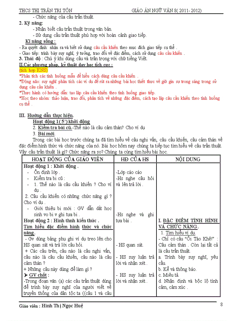 image for page Giáo án 8 tuần 22 theo pp mới