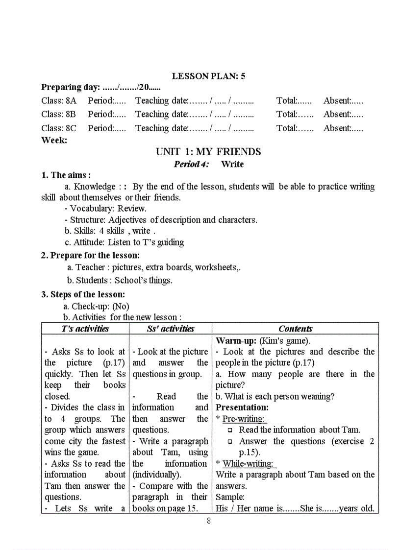 image for page Giao an Anh van 8 11 12