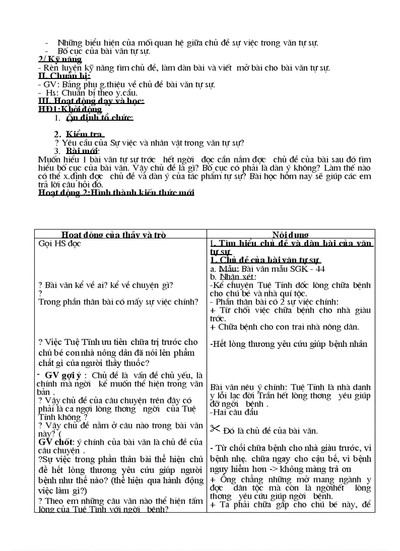 image for page Giáo án chuẩn kiến thức kỹ năng ngữ văn 6 kỳ I