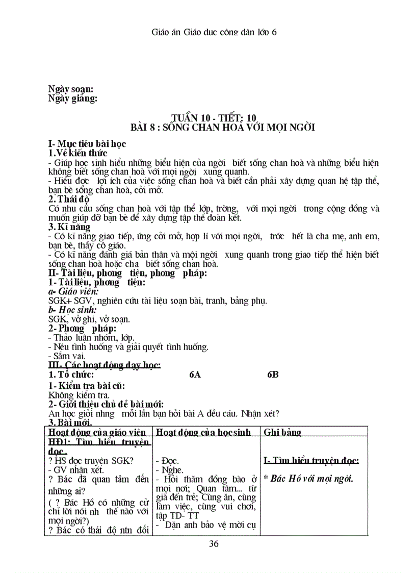 image for page Giáo án giáo dục công dân 6