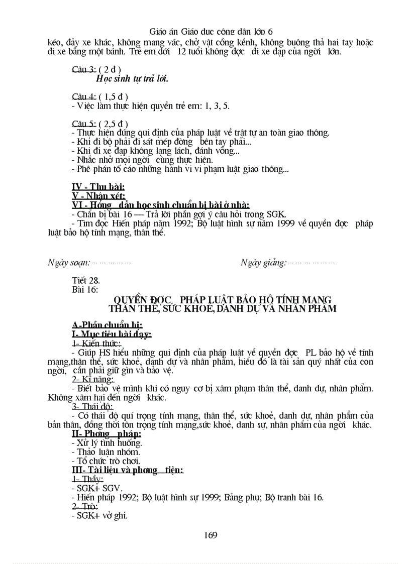 image for page Giáo án giáo dục công dân 6