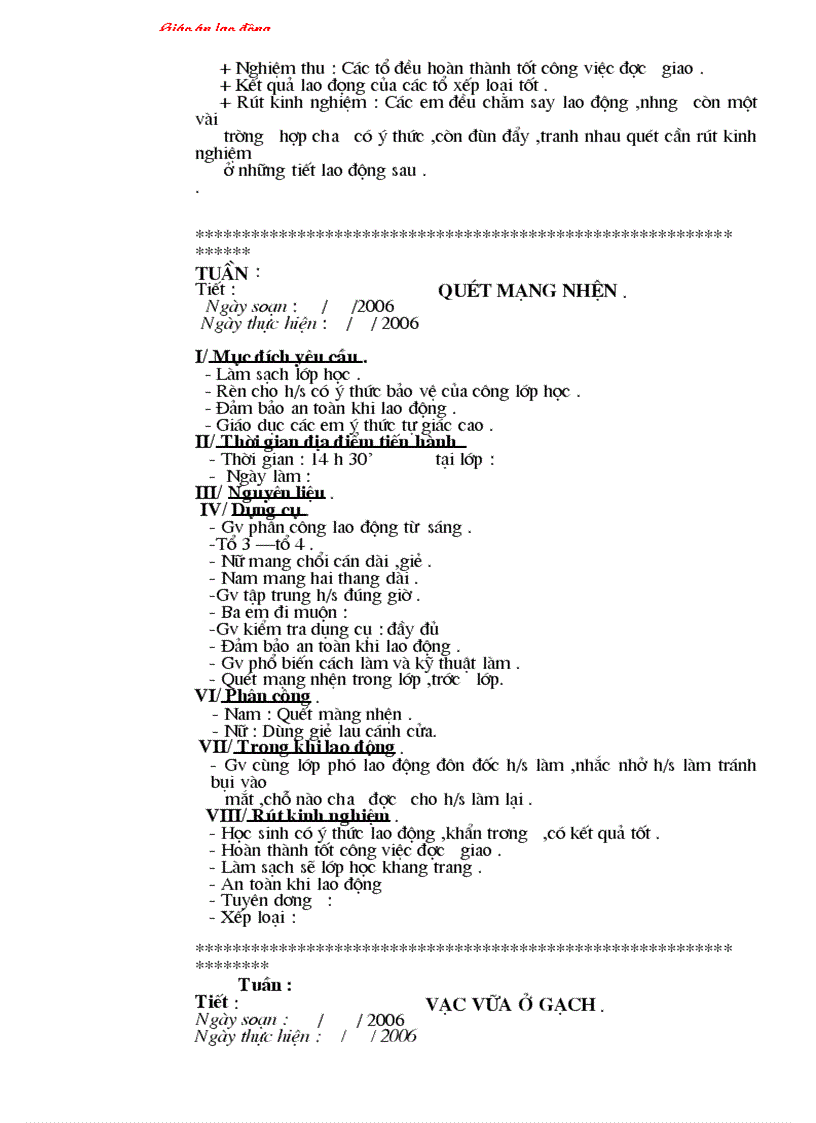 image for page Giáo án lao động