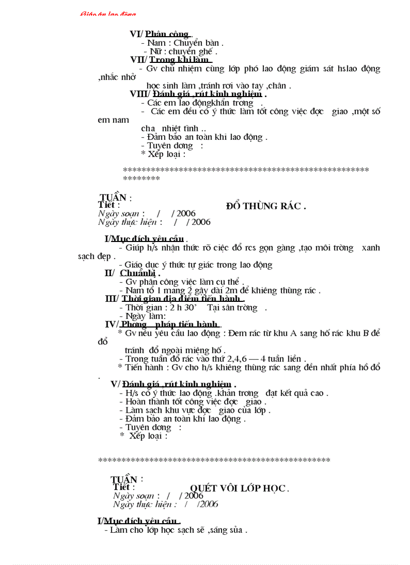 image for page Giáo án lao động