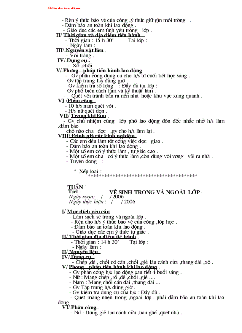 image for page Giáo án lao động