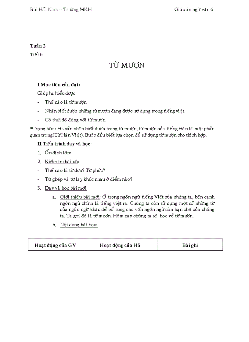 image for page Giáo án Ngữ văn 6 3 cột