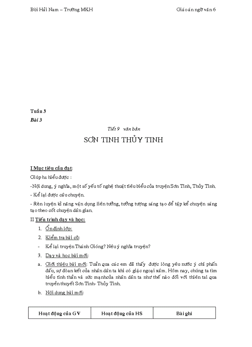 image for page Giáo án Ngữ văn 6 3 cột