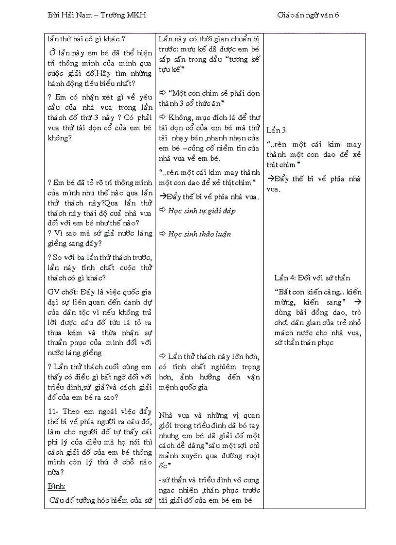 image for page Giáo án Ngữ văn 6 3 cột