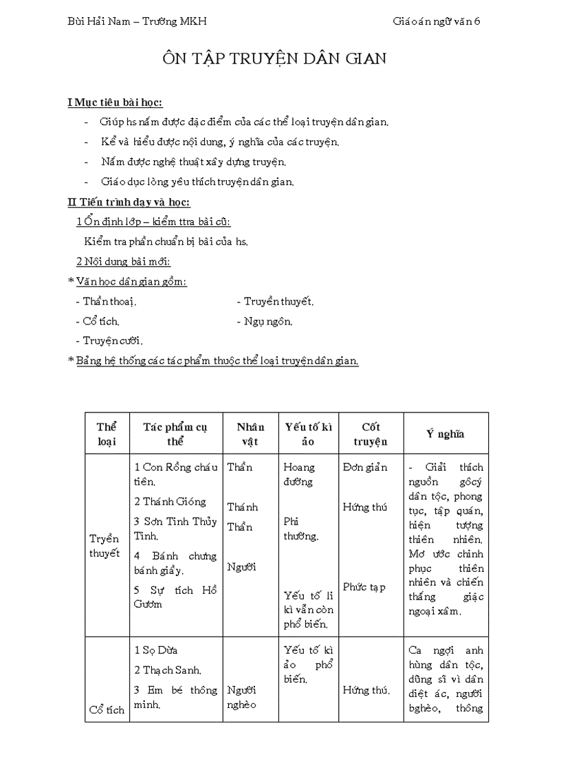 image for page Giáo án Ngữ văn 6 3 cột
