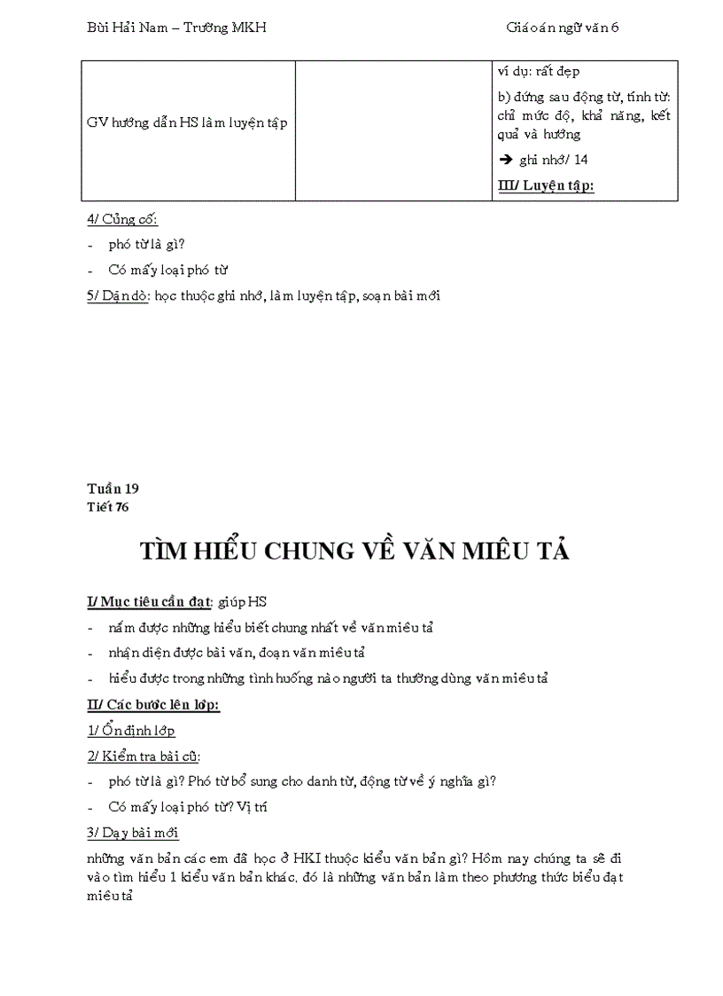 image for page Giáo án Ngữ văn 6 3 cột