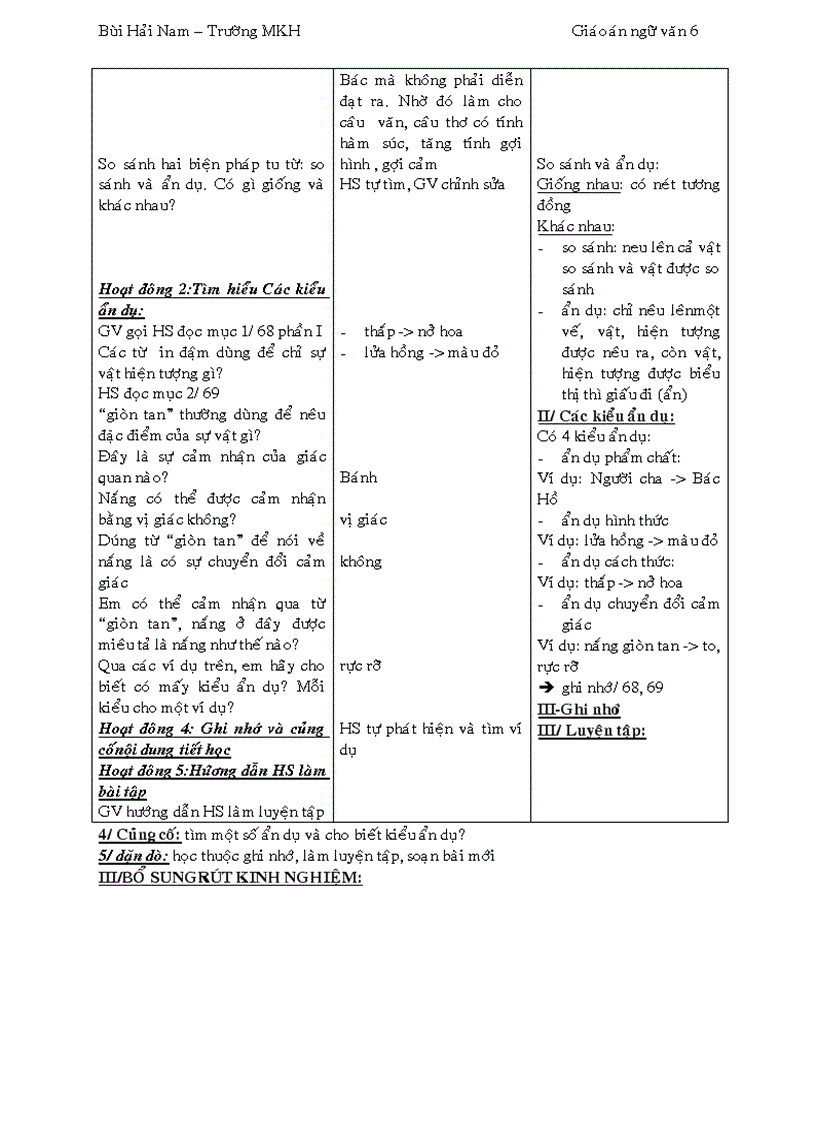 image for page Giáo án Ngữ văn 6 3 cột