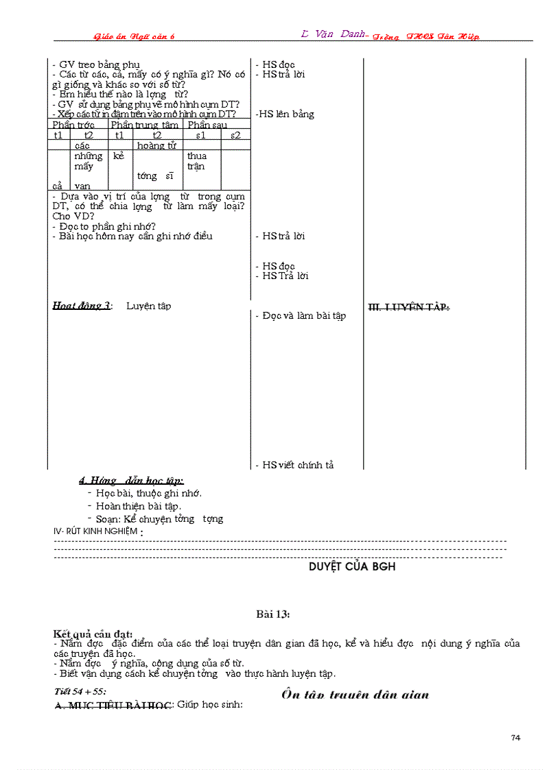 image for page Giáo án Ngữ văn 6 3 cột 2009 2010