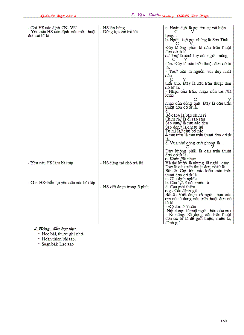 image for page Giáo án Ngữ văn 6 3 cột 2009 2010