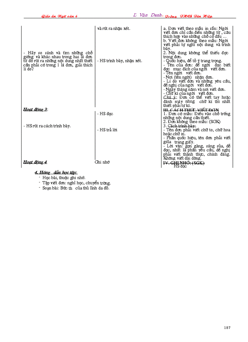 image for page Giáo án Ngữ văn 6 3 cột 2009 2010