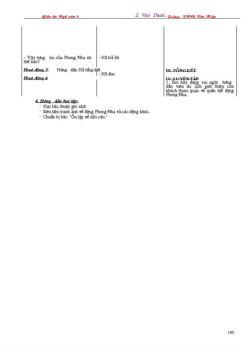 image for page Giáo án Ngữ văn 6 3 cột 2009 2010