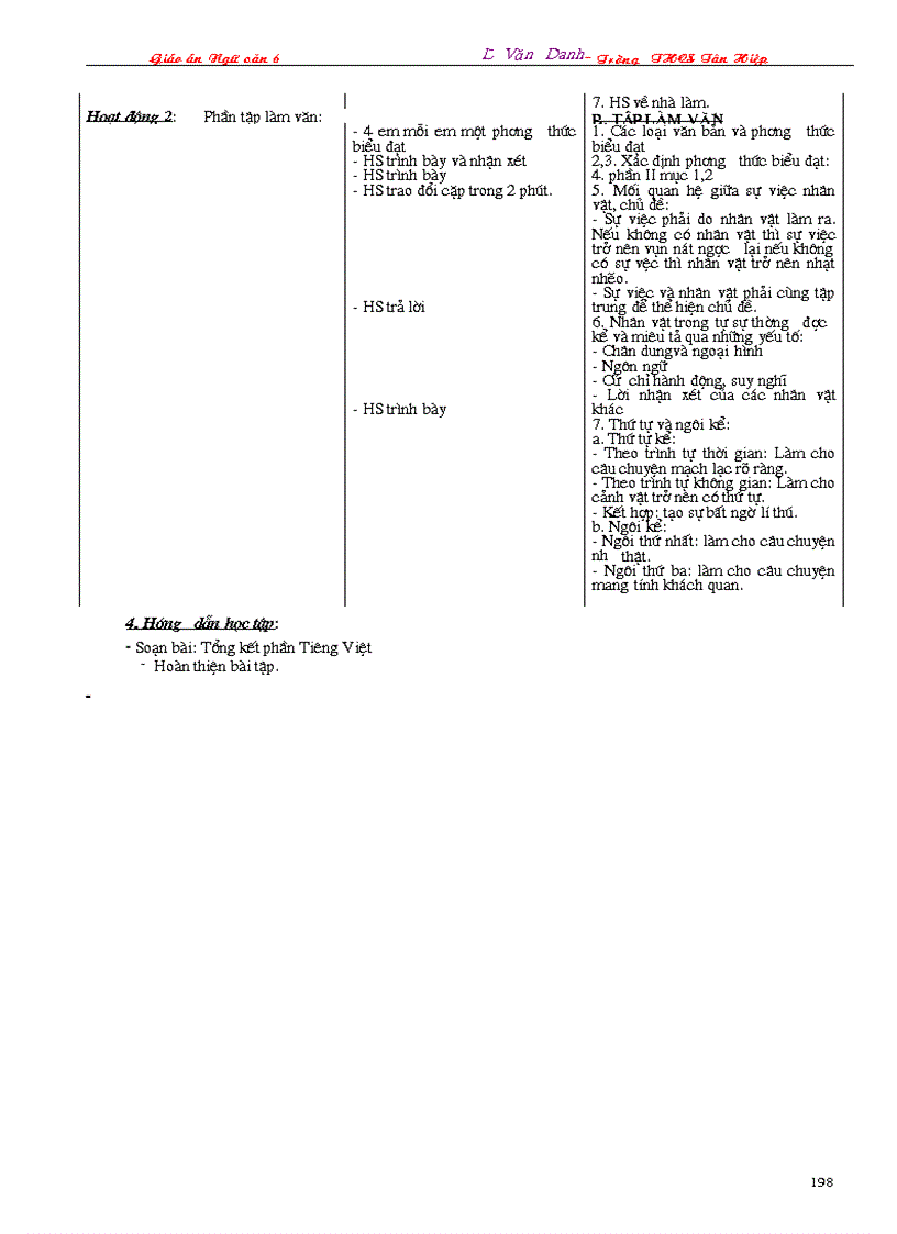 image for page Giáo án Ngữ văn 6 3 cột 2009 2010