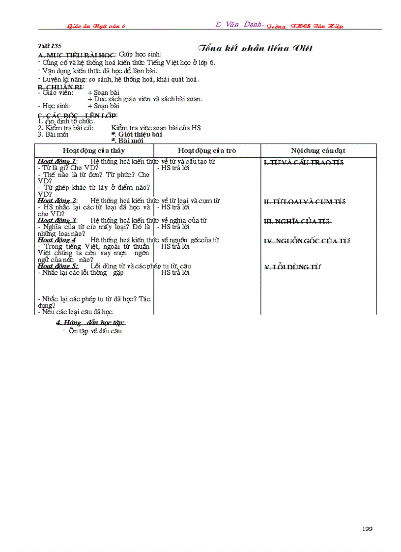 image for page Giáo án Ngữ văn 6 3 cột 2009 2010