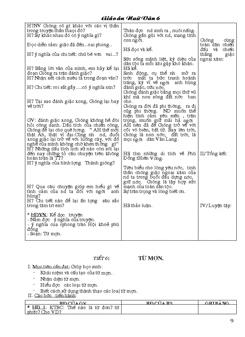 image for page Giáo án Ngữ văn 6 3 cột 1