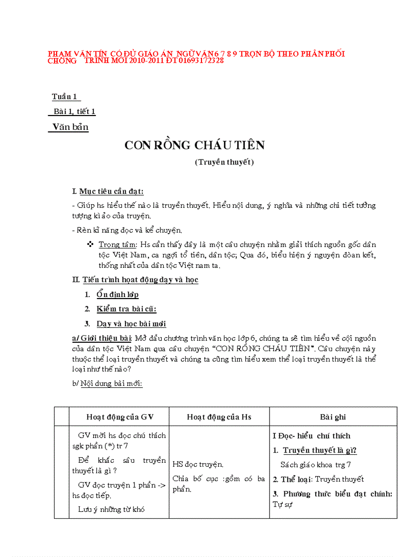 image for page Giáo án ngữ văn 6 7 8 9 cả năm 3 cột hà giang 2010 2011