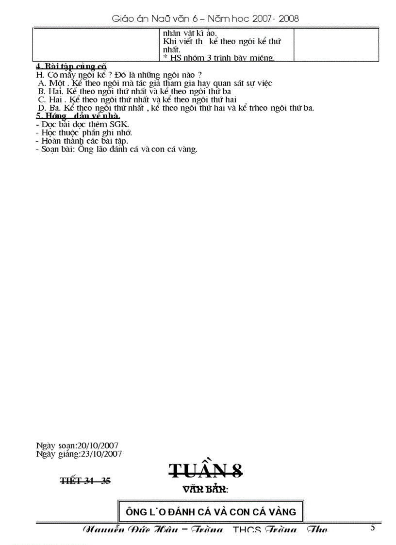 image for page Giáo án Ngữ văn 6 bản đẹp Phần 2