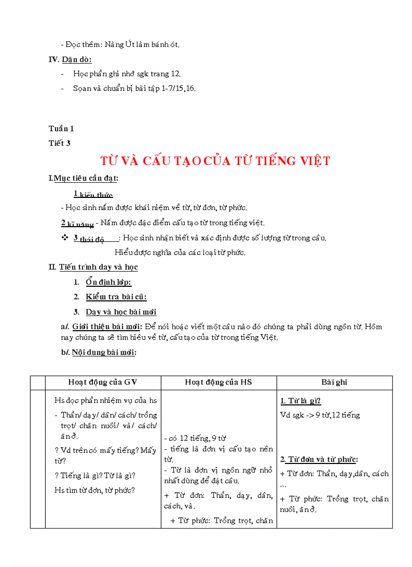 image for page Giáo án Ngữ văn 6 cả năm 3 cột