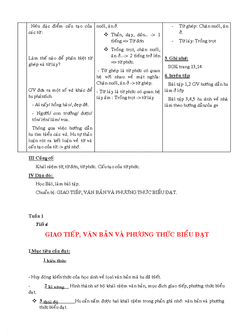 image for page Giáo án Ngữ văn 6 cả năm 3 cột