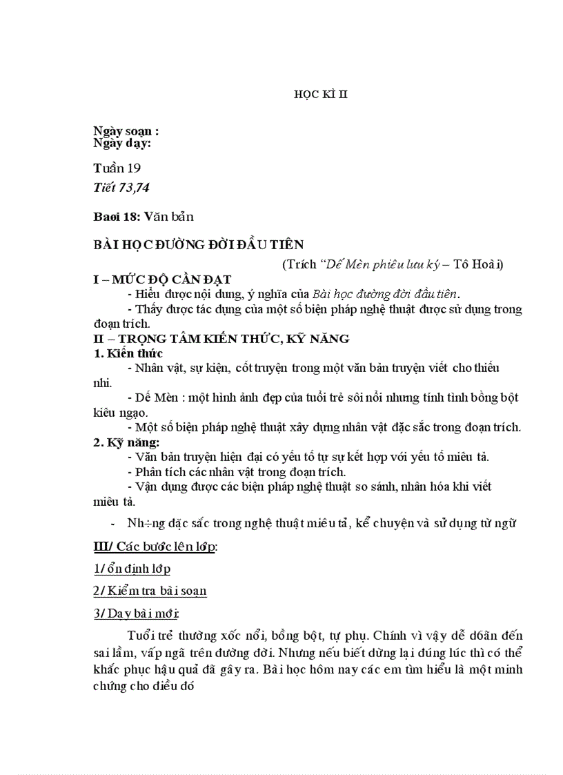 image for page Giáo án Ngữ văn 6 chuẩn học kì 2