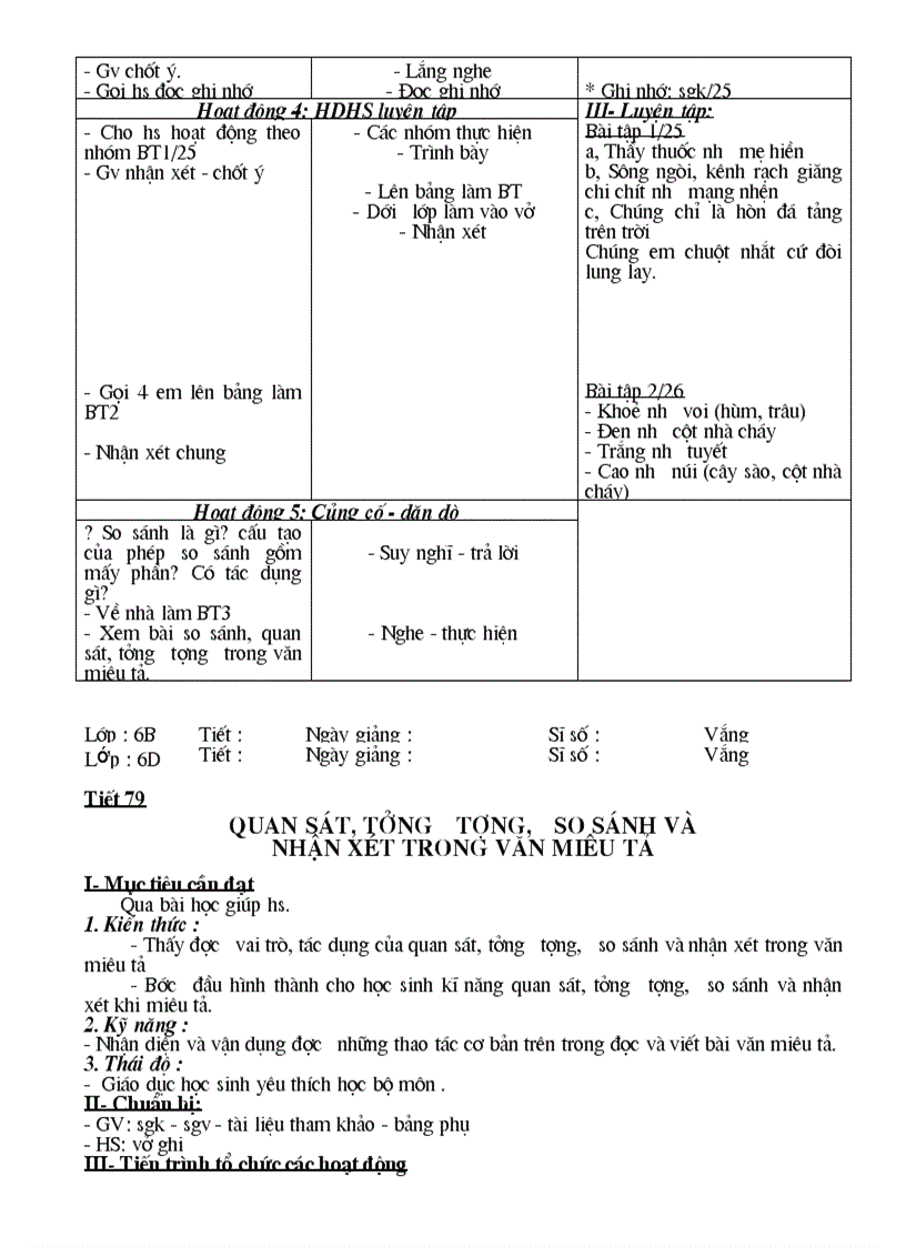 image for page Giáo án Ngữ Văn 6 Hà Giang 3 cột