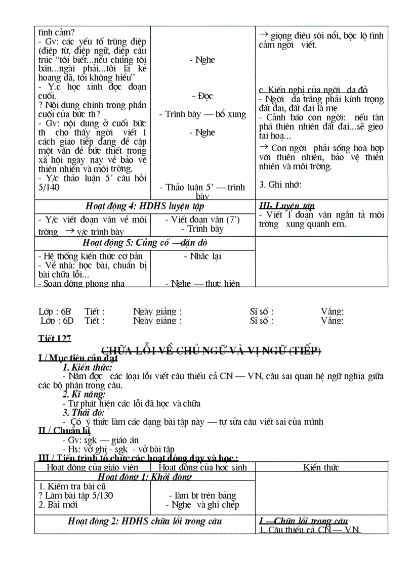 image for page Giáo án Ngữ Văn 6 Hà Giang 3 cột