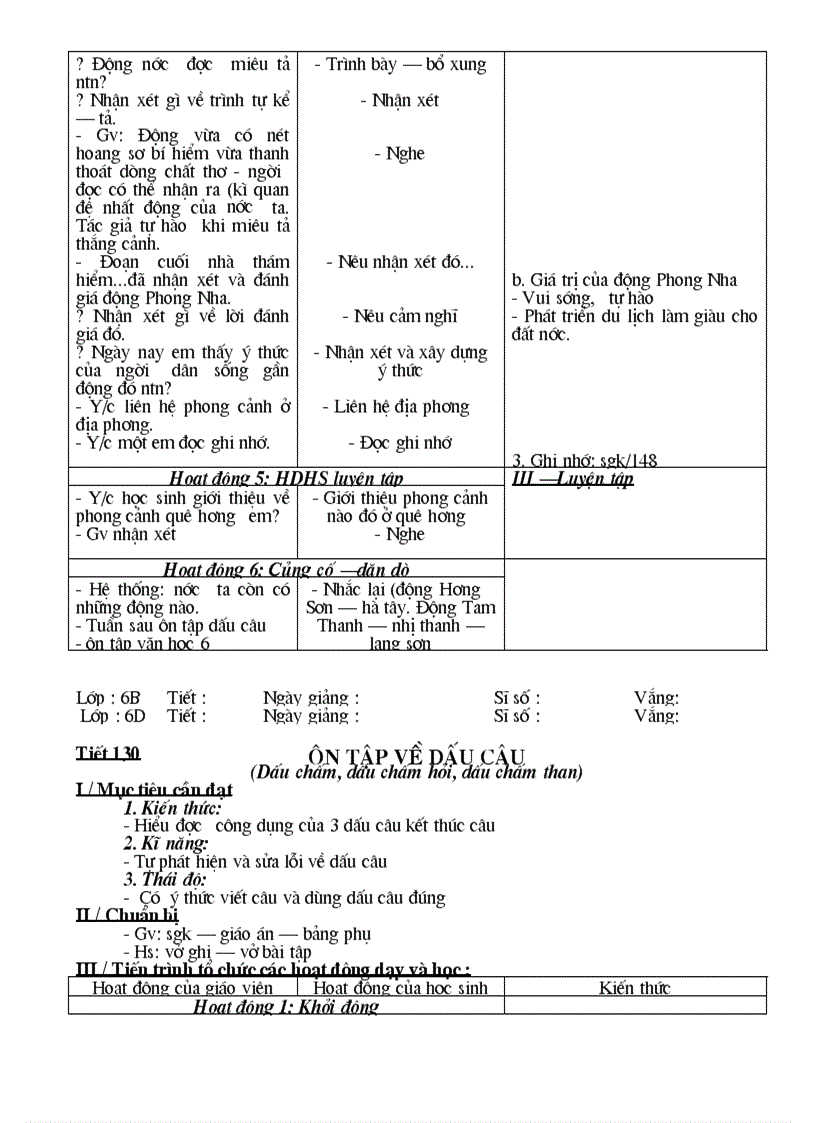 image for page Giáo án Ngữ Văn 6 Hà Giang 3 cột