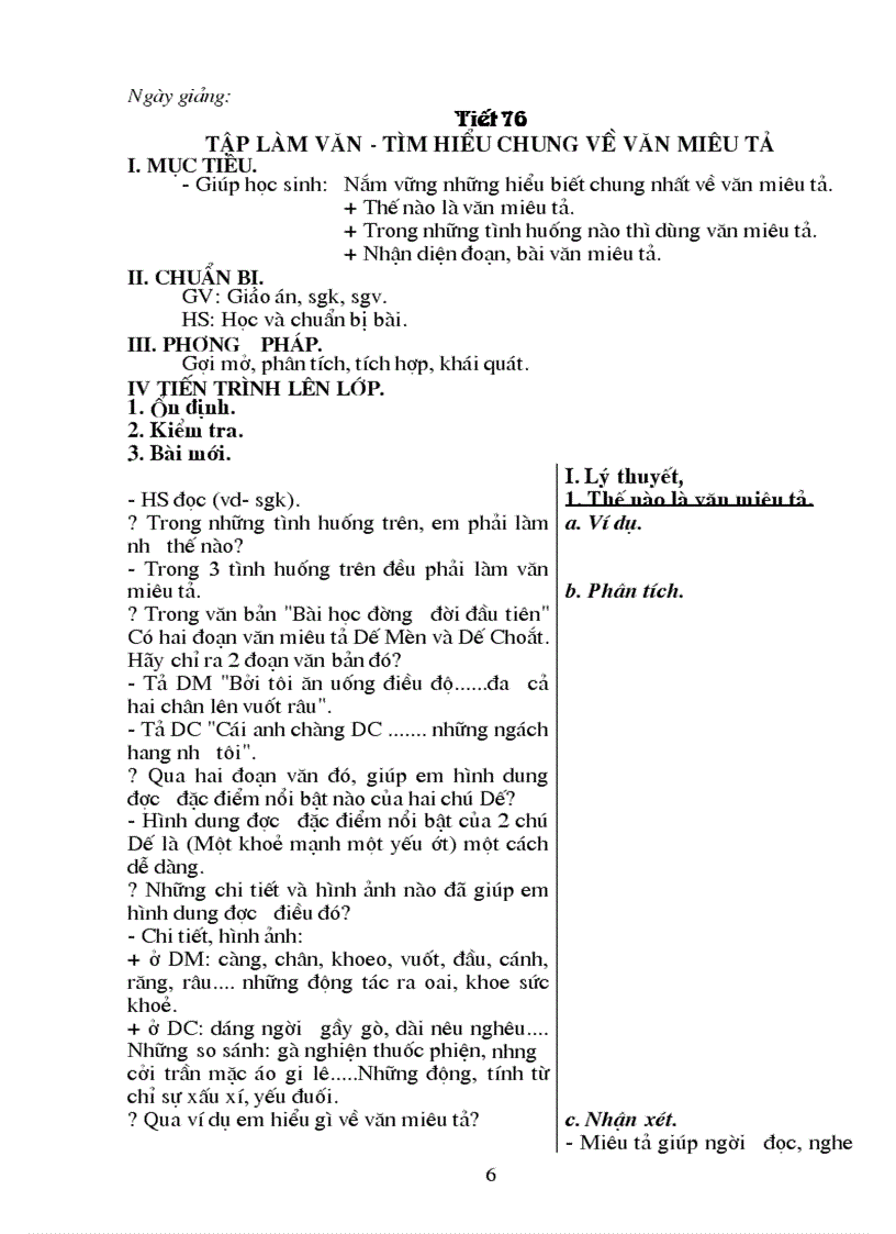 image for page Giáo án ngữ văn 6 học kỳ II