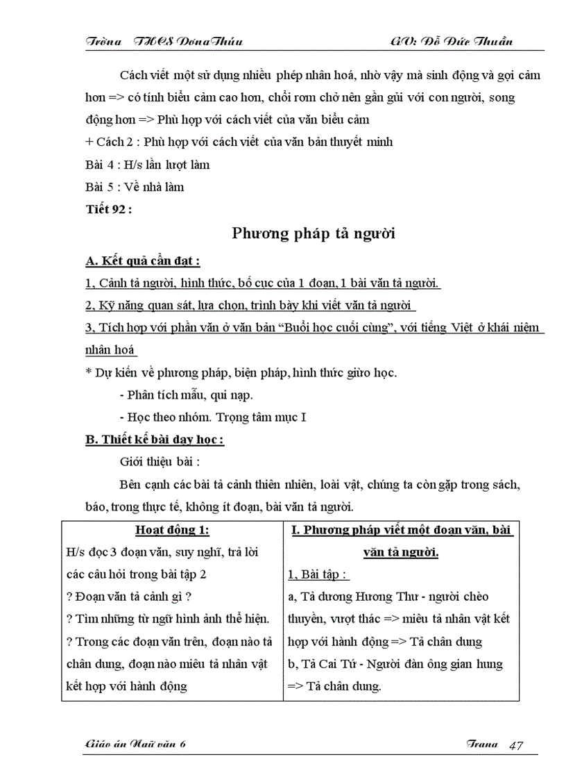 image for page Giáo án Ngữ văn 6 KH II