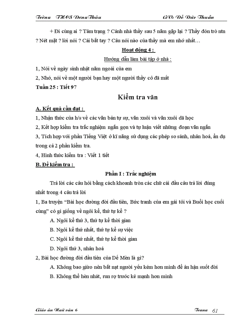 image for page Giáo án Ngữ văn 6 KH II