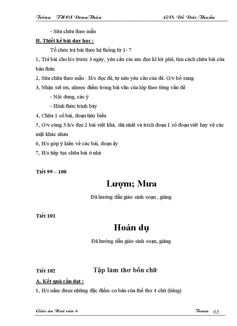 image for page Giáo án Ngữ văn 6 KH II