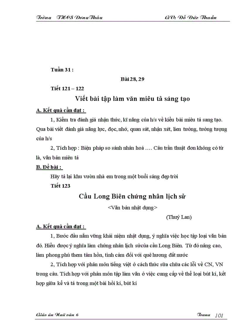 image for page Giáo án Ngữ văn 6 KH II