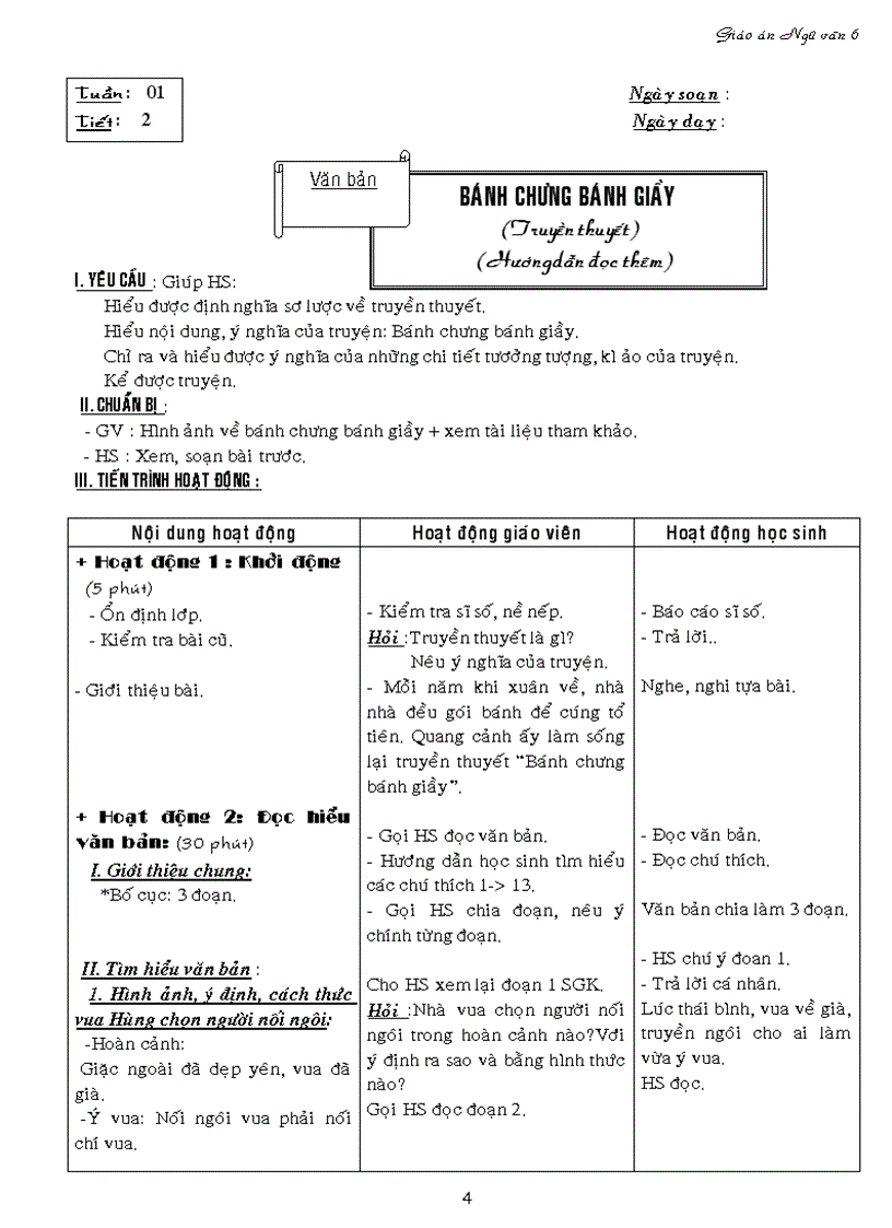 image for page Giáo án ngữ văn 6 kỳ i 3 cột
