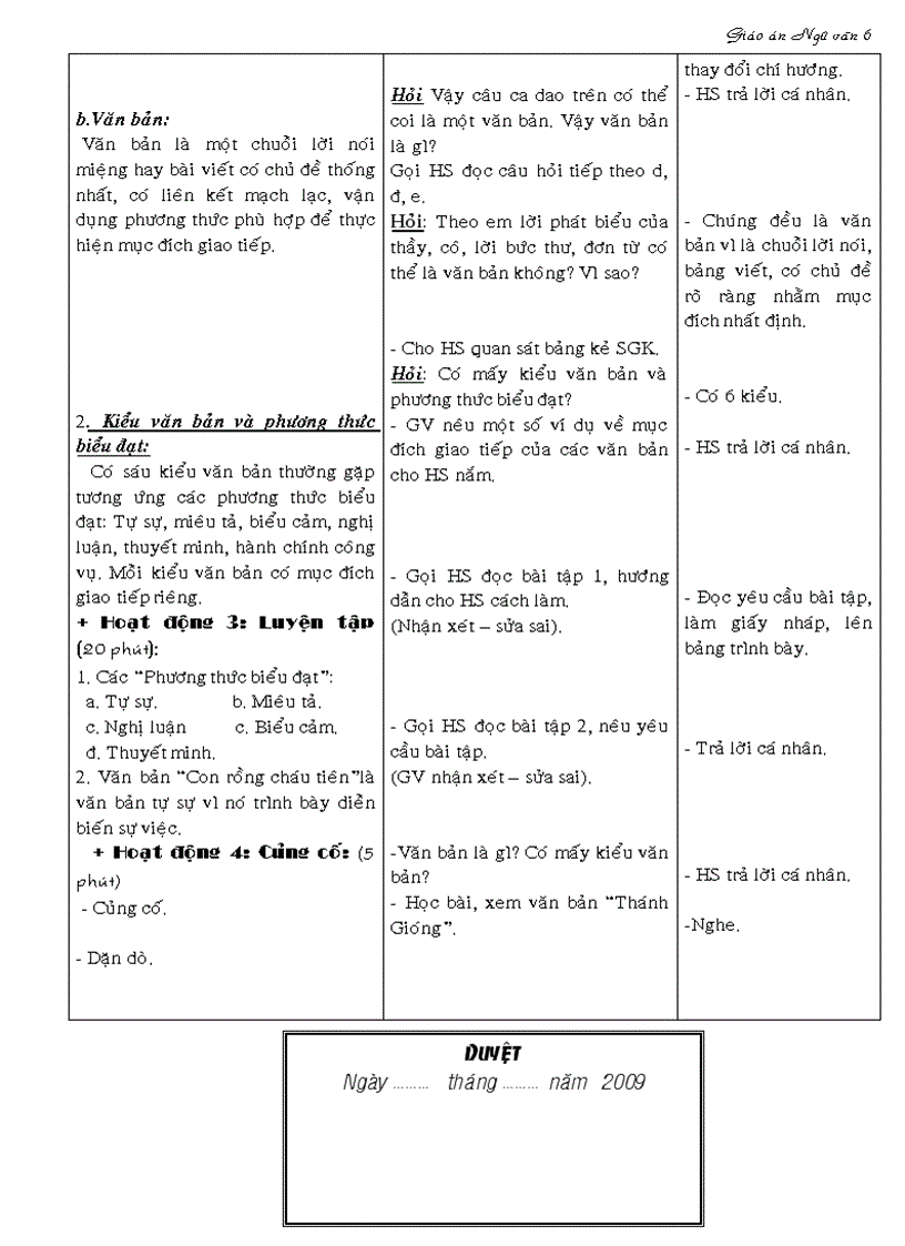 image for page Giáo án ngữ văn 6 kỳ i 3 cột