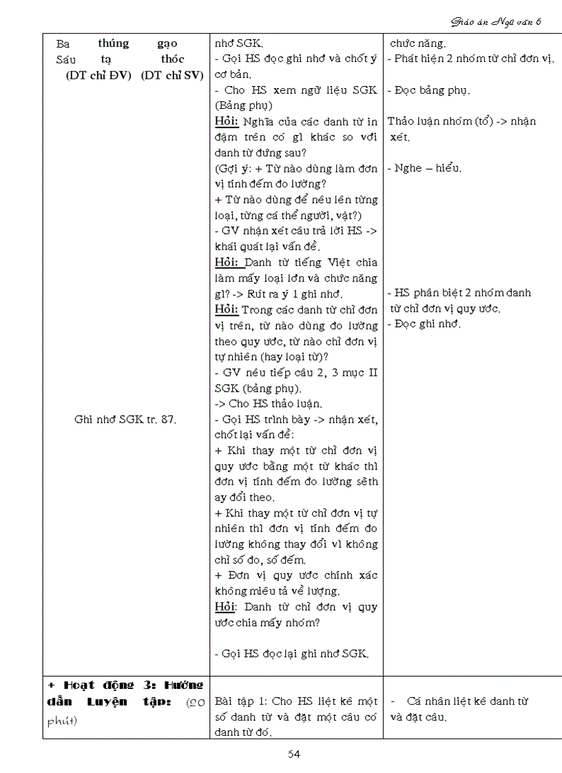 image for page Giáo án ngữ văn 6 kỳ i 3 cột