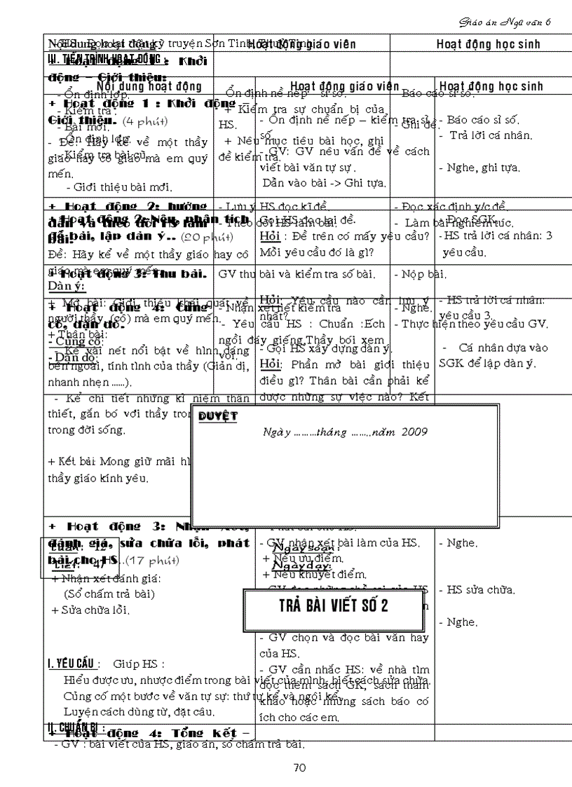 image for page Giáo án ngữ văn 6 kỳ i 3 cột